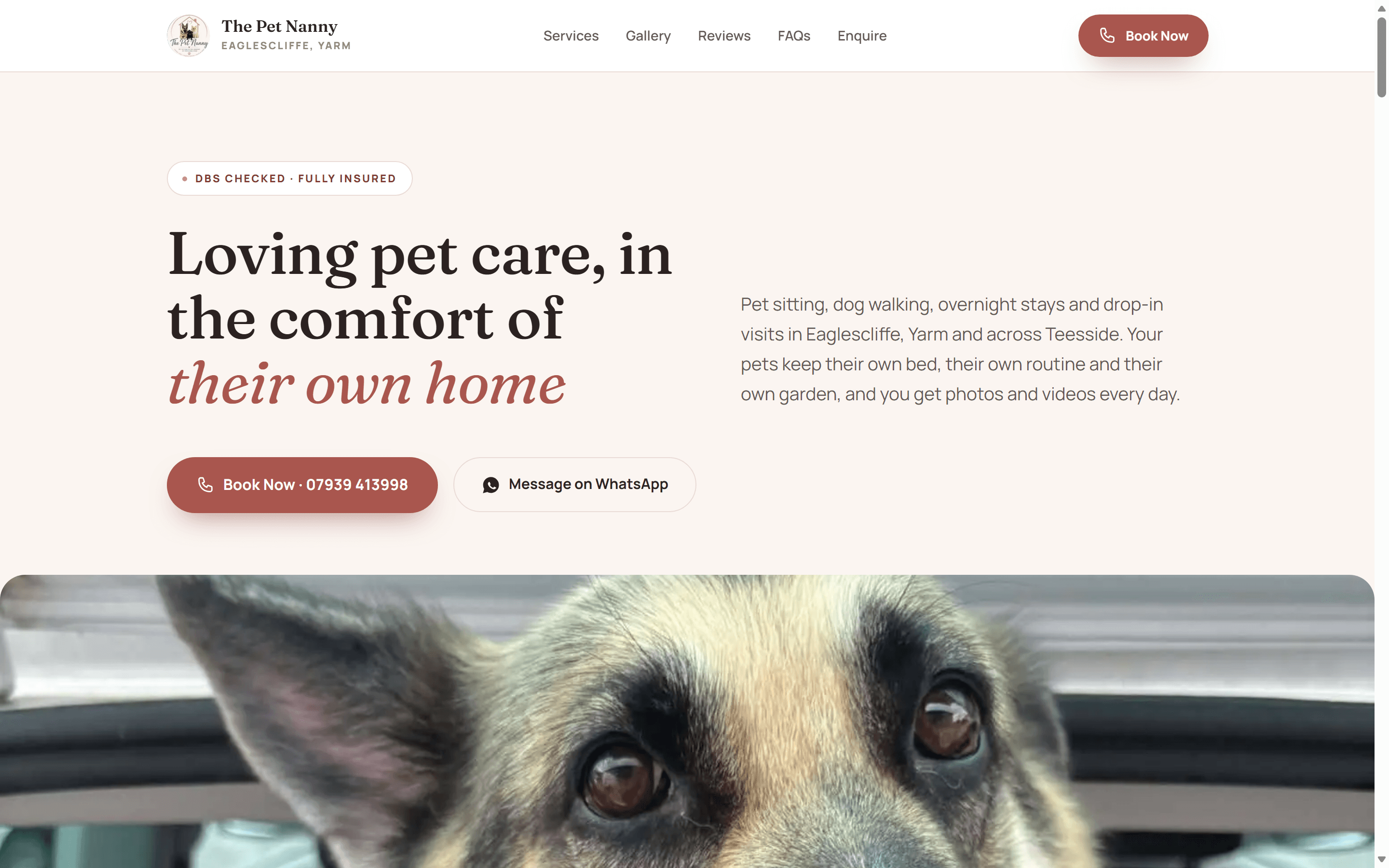 Screenshot of thepetnanny.uk